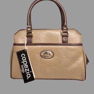 Vintage Capezio Satchel Handbag w Crossbody Strap 2-tone New with Tags